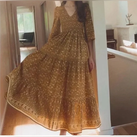 Christy Dawn the Basil Dress in Goldenrod - Picture 1 of 7